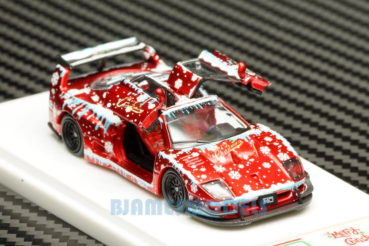Demon King Auto 1:64 Ferrari F40 LB-Works LBWK Liberty Walk Openable Gull Wing Doors Christmas Edition Red Individual Number Limited 600 Pieces (Chase of a Chase Car)