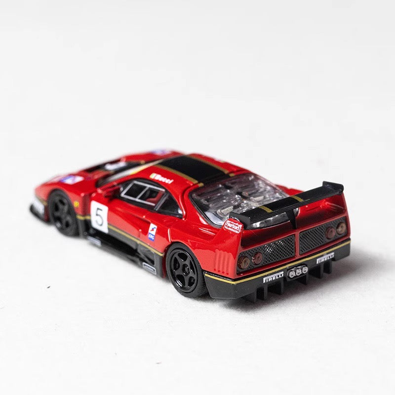 Stance Hunters 1:64 Ferrari F40 LM Removable Rear Engine Hood with Detailed Engine Red and Black #5
