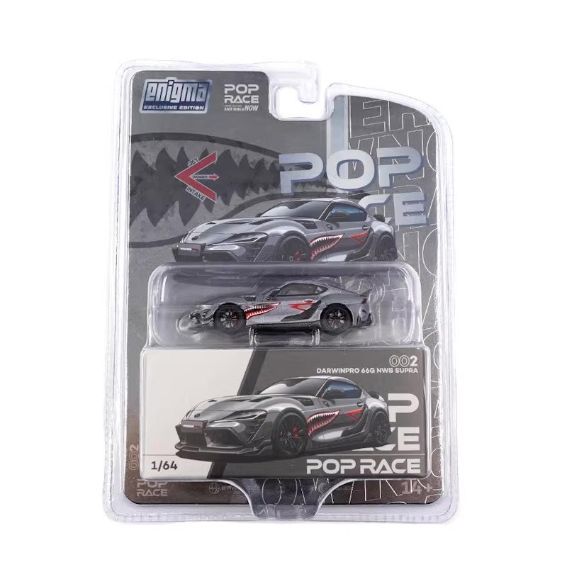 Pop Race X Enigma 1:64 Toyota GR Supra A90 Mk5 Darwin Pro Custom 66G NWB Green Shark in Blister Packaging (PRE002)