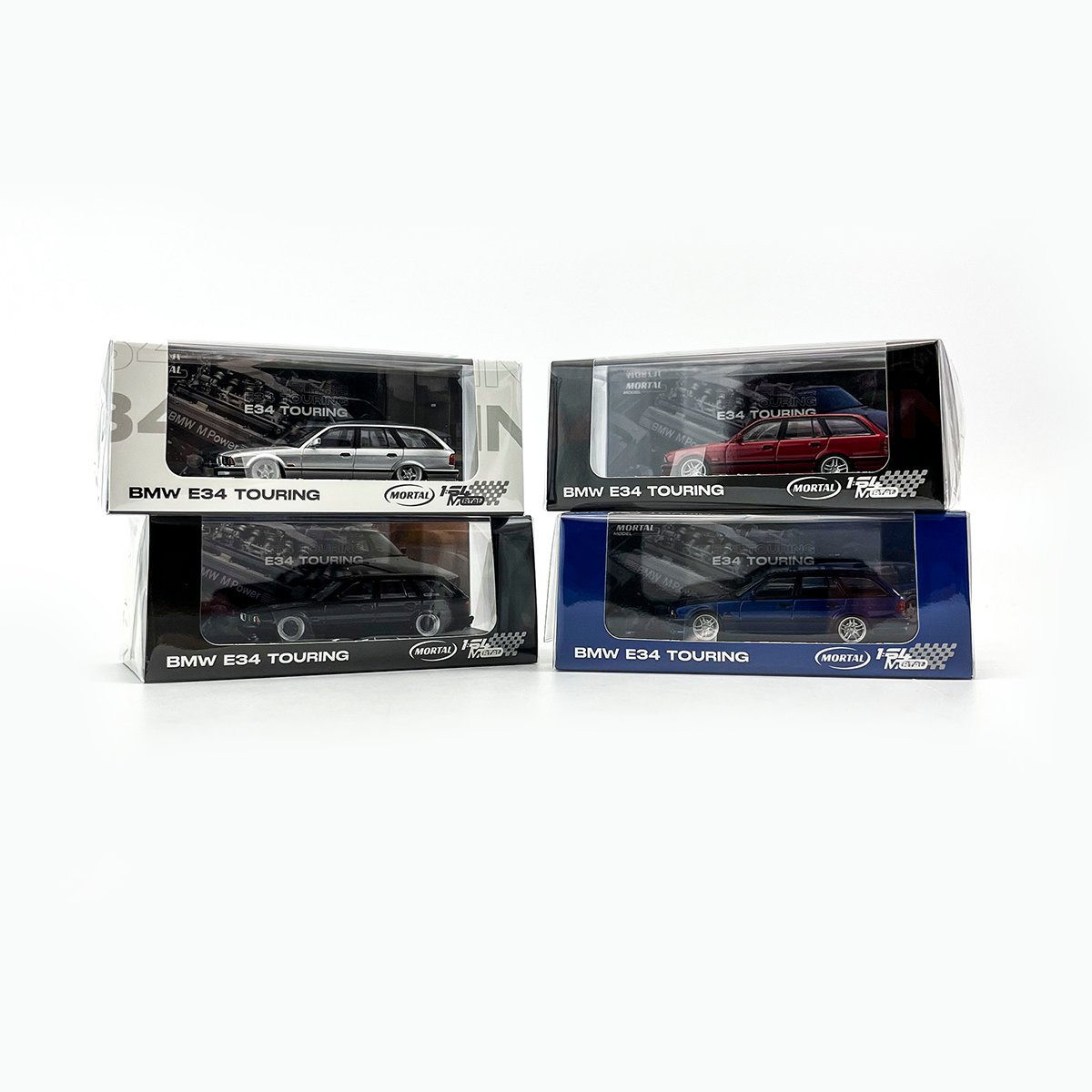 Mortal BMW 5 Series E34 Wagon Silver Low stance Custom Openable Front Hood Detailed Engine Limited 799 Pieces