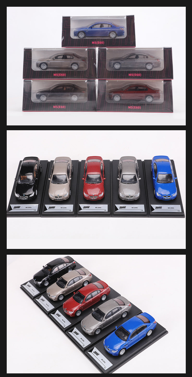 Shadow 1:64 BMW Sedan M5 E60 LHD Black with Acrylic Case
