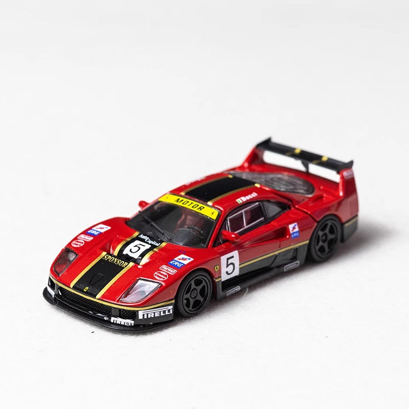 Stance Hunters 1:64 Ferrari F40 LM Removable Rear Engine Hood with Detailed Engine Red and Black #5