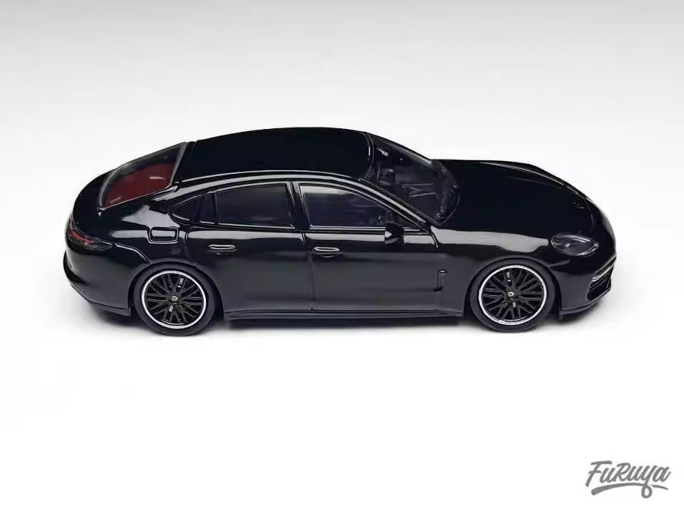 Furuya 1:64 Porsche Panamera Mk2 971 Turbo Sedan Black Limited 999 Pieces