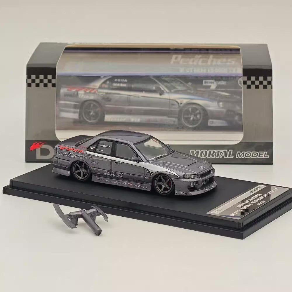 Mortal 1:64 Nissan Skyline GT-R ER34 25GTT GT-T Turbo Drift Version Grey Limited 999 Pieces