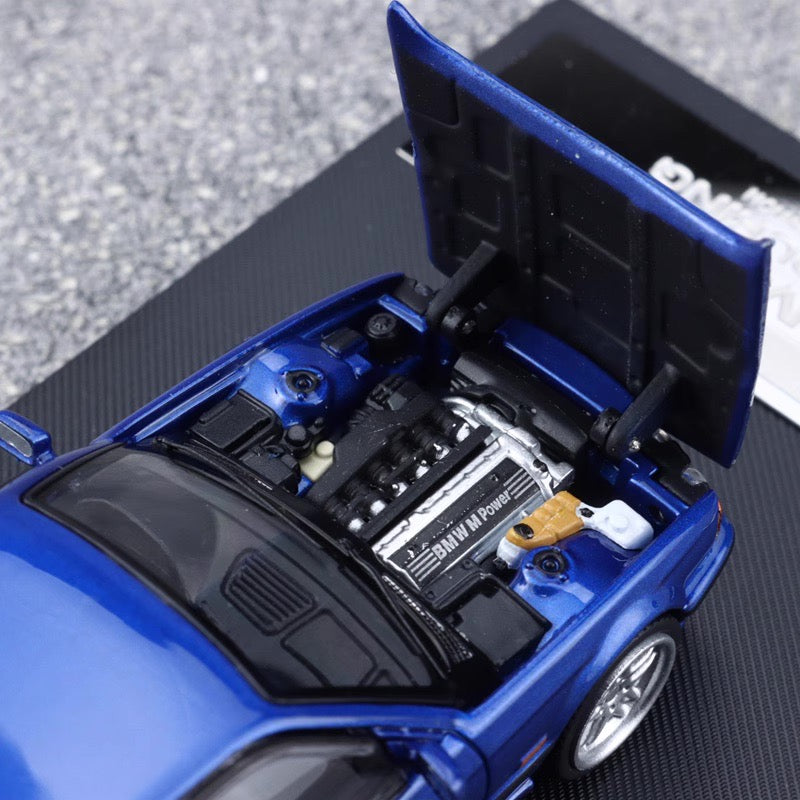 Mortal BMW 5 Series E34 Wagon Pearl Blue Ordinary Stance Openable Front Hood Detailed Engine Limited 799 Pieces