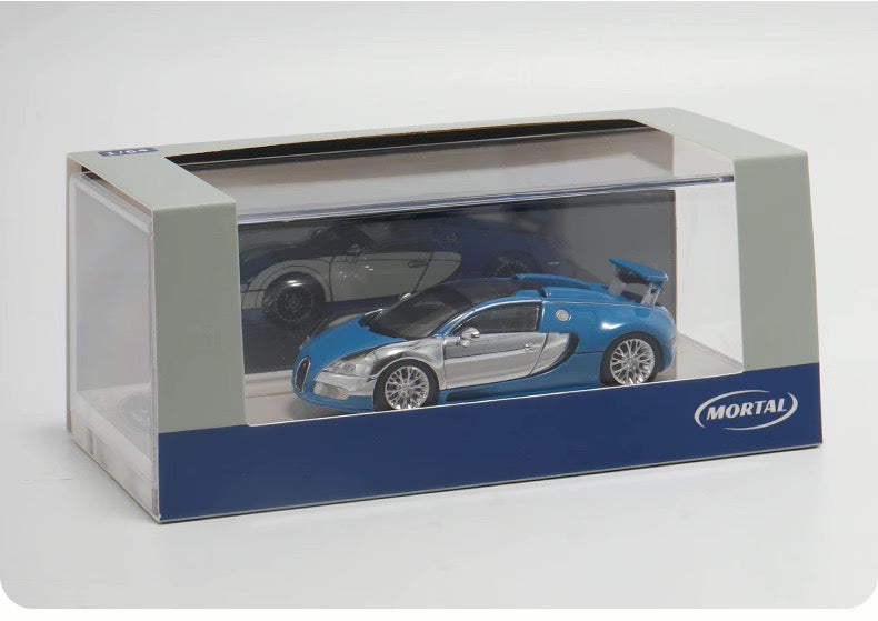 Mortal 1:64 Bugatti Veyron Clear Pan Roof Adjustable Spoiler Chrome Red Limited 499 Pieces