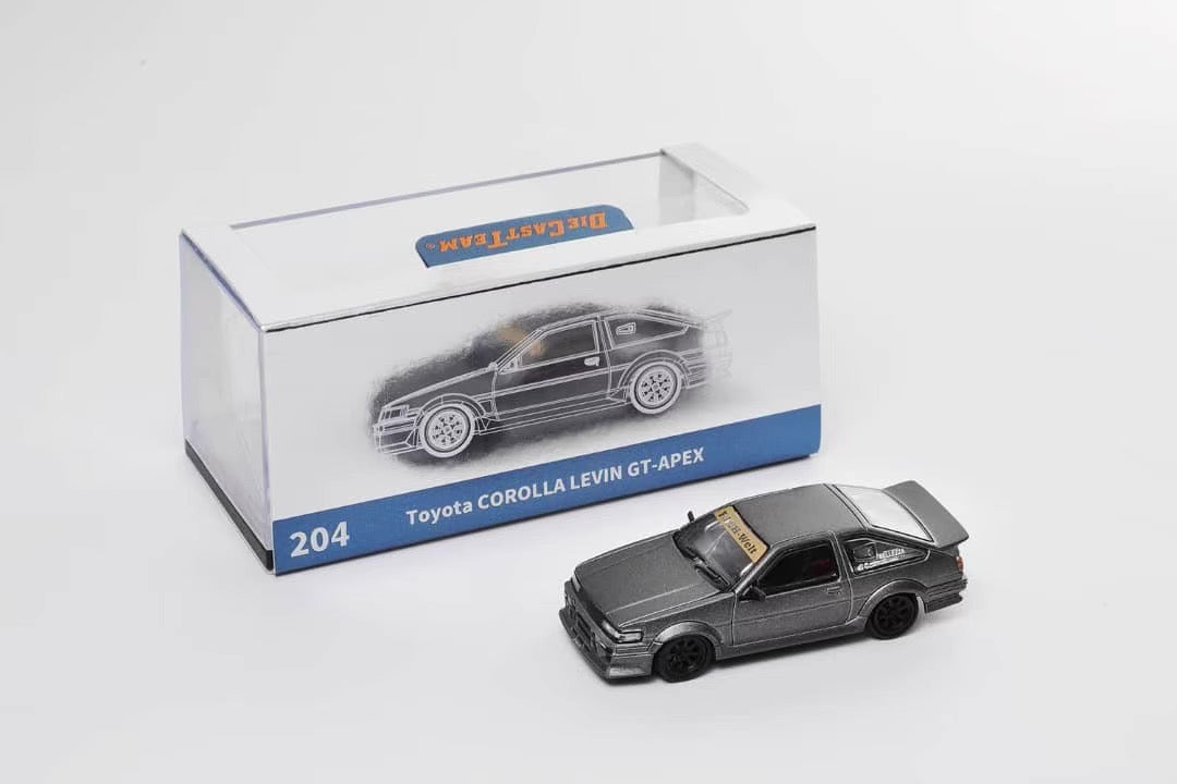 DCT 1:64 Toyota Corolla AE86 Levin GT-APEX RWB Wide Body Custom Grey