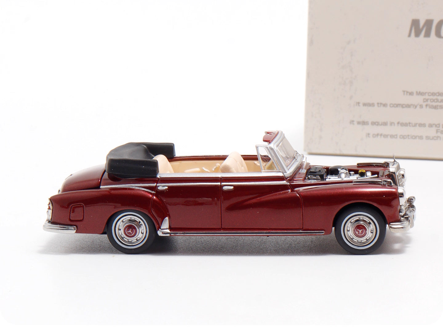 Mortal 1:64 Mercedes-Benz 300D Adenauer (W189) Soft Top Version Red & Silver Limited 499 Pieces (Removable Roof Top, Magnetic Removable Front Hood with Detailed Engine)
