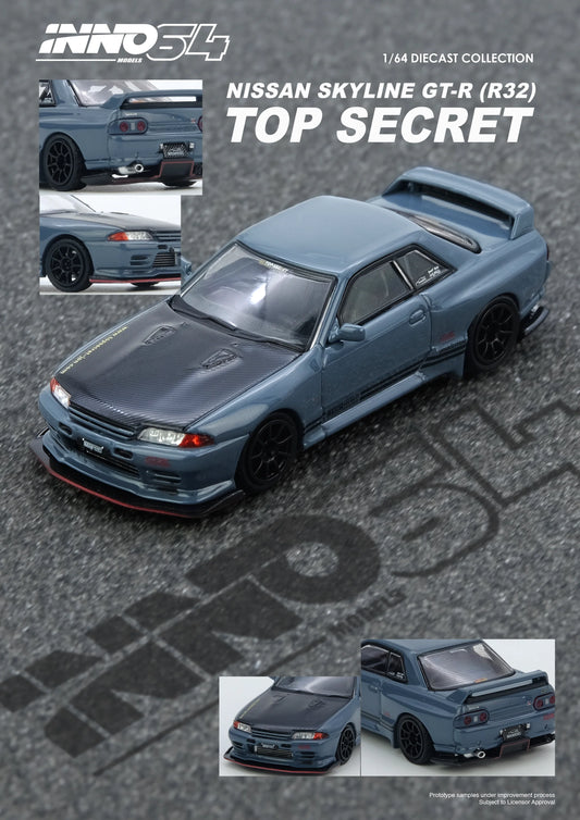 INNO64 1:64 Nissan TOP SECRET R32 GT-R Stealth Grey (IN64-R32TS-STGR)