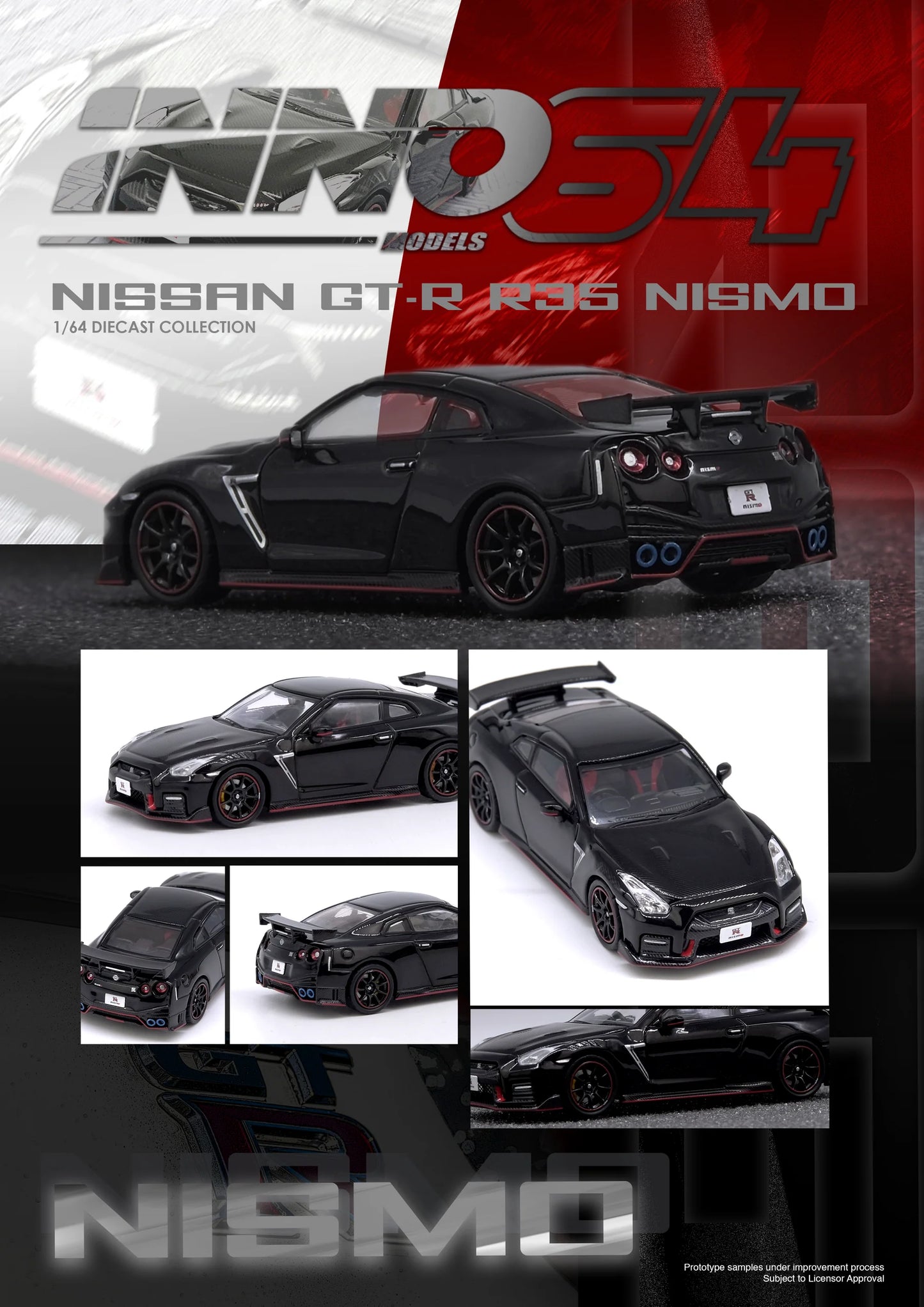 INNO64 1:64 NISSAN GT-R (R35) NISMO Black (IN64-R35N-BLA)
