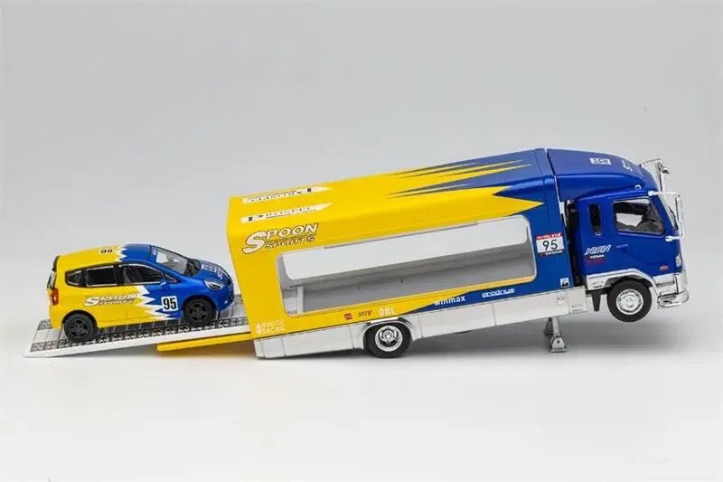 GCD 1/64 Mitsubishi Fuso Fighter MK2 2017 Outriggers Raised Truck - Spoon Livery