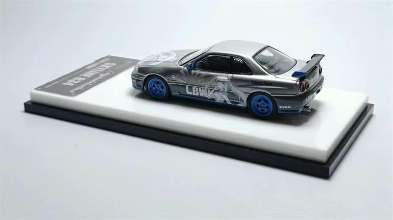 Model Collect 1:64 Nissan Skyline Mk 10 R34 25GT Turbo ER34 White Queen
