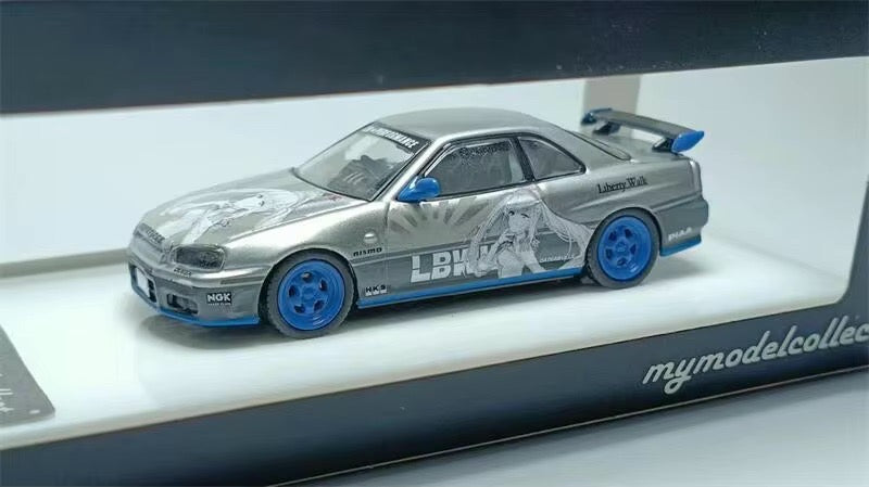 Model Collect 1:64 Nissan Skyline Mk 10 R34 25GT Turbo ER34 White Queen