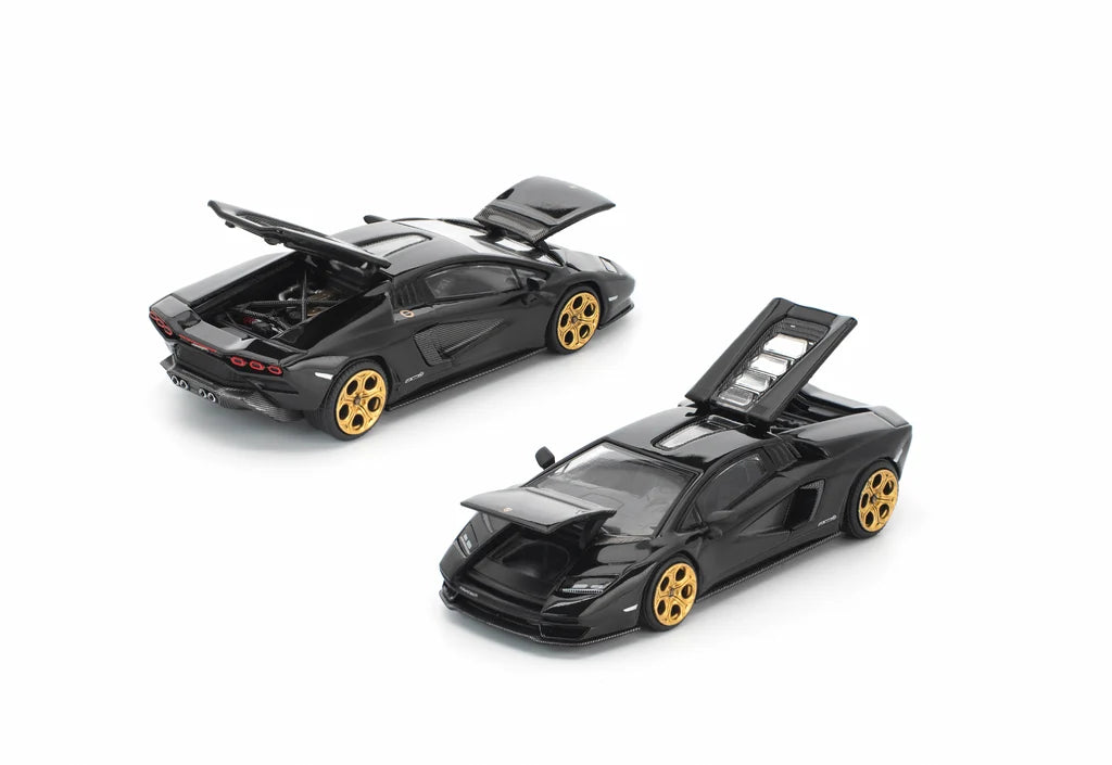 Pop Race 1:64 Lamborghini Countach LPI 800-4 Deep Black Opening Front and Rear Detailed Engine (PR640341)