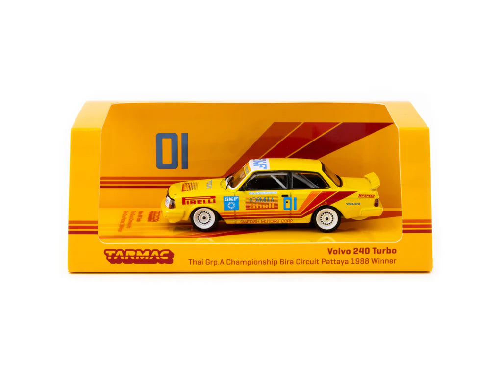 Tarmac Works 1/64 Volvo 240 Turbo Thai Group A Championship Bira Circuit Pattaya Winner 1988 #1 - HOBBY64