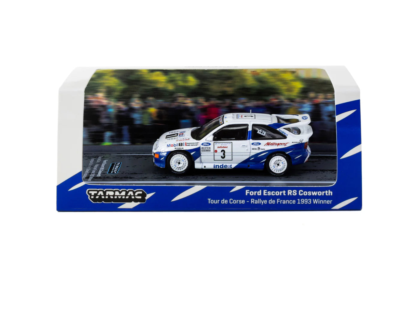 Tarmac Works 1/64 Ford Escort RS Cosworth Tour de Corse - Rallye de France 1993 Winner #3 - Tarmac Works HOBBY64