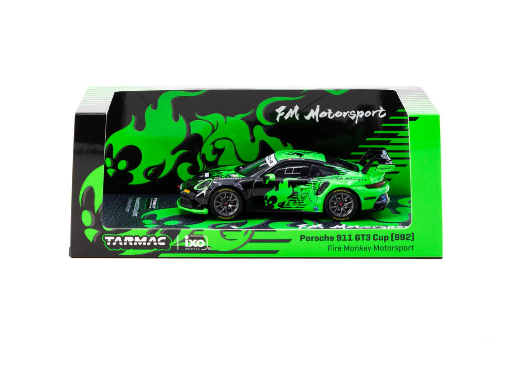 Tarmac Works X iXO Models 1/64 Porsche 911 GT3 Cup (992) Fire Monkey Motorsport - HOBBY64