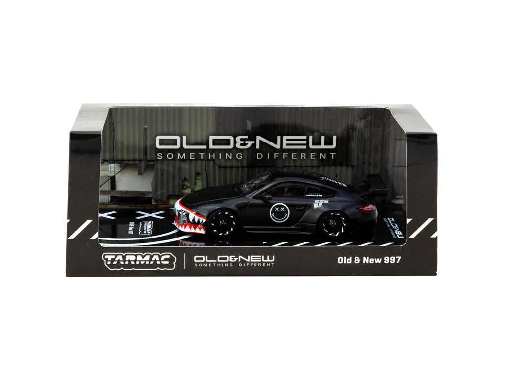 Tarmac Works 1/64 Porsche Old & New 997 Matte Black - HOBBY64