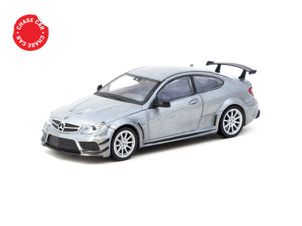Tarmac Works 1/64 Mercedes-Benz C 63 AMG Coupé Black Series Silver Metallic - GLOBAL64
