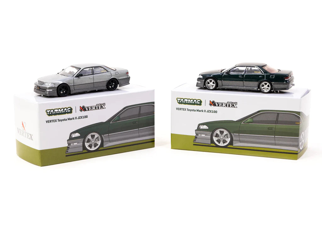 Tarmac Works 1/64 VERTEX Toyota Mark II JZX100 Dark Green Metallic - GLOBAL64