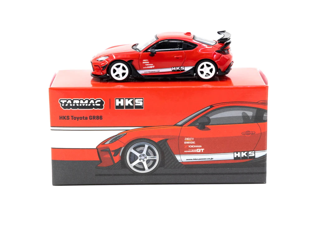 Tarmac Works 1/64 HKS Toyota GR86 Red - GLOBAL64