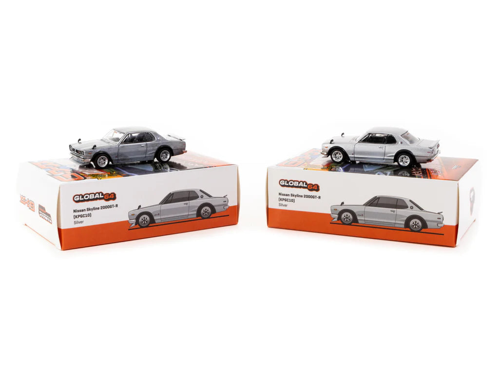 Tarmac Works 1/64 Nissan Skyline 2000GT-R (KPGC10) Silver -Japan Special Edition - GLOBAL64