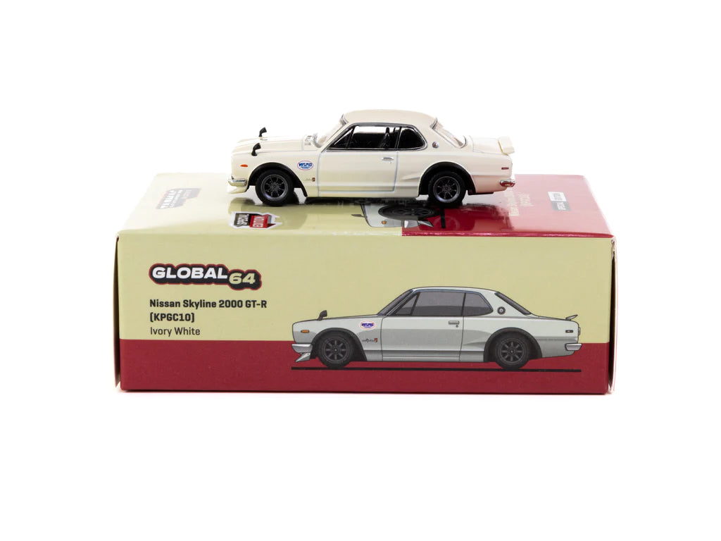 Tarmac Works 1/64 Nissan Skyline 2000GT-R (KPGC10) Ivory White - Japan Special Edition - GLOBAL64