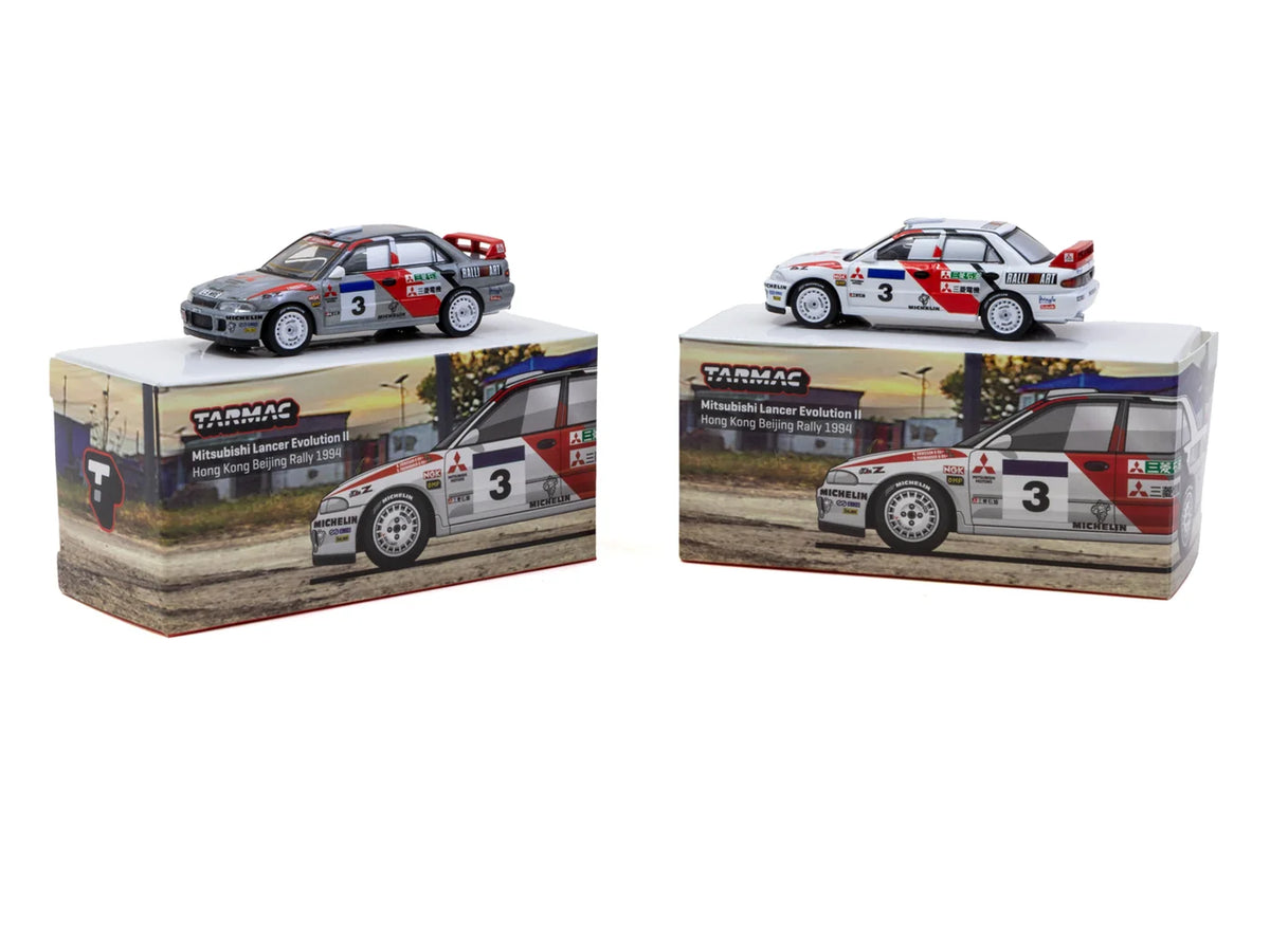 Tarmac Works 1/64 Mitsubishi Lancer Evolution II Hong Kong Beijing Rally 1994 #3 - Tarmac Works GLOBAL64