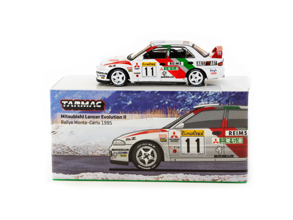 Tarmac Works 1/64 Mitsubishi Lancer Evolution II Rallye Monte-Carlo 1995 #11 GLOBAL64