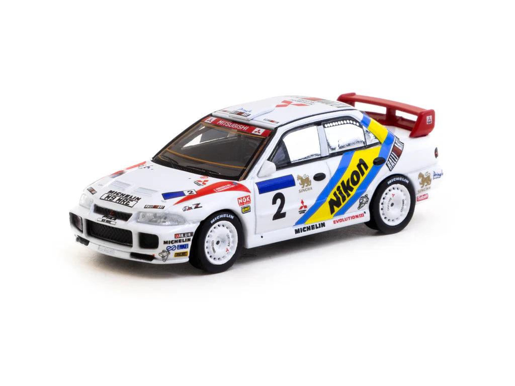 Tarmac Works 1/64 Mitsubishi Lancer Evolution III Hong Kong-Beijing Rally 1995 #2 Winner - GLOBAL64