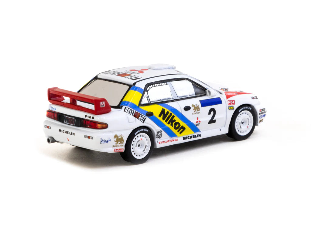 Tarmac Works 1/64 Mitsubishi Lancer Evolution III Hong Kong-Beijing Rally 1995 #2 Winner - GLOBAL64