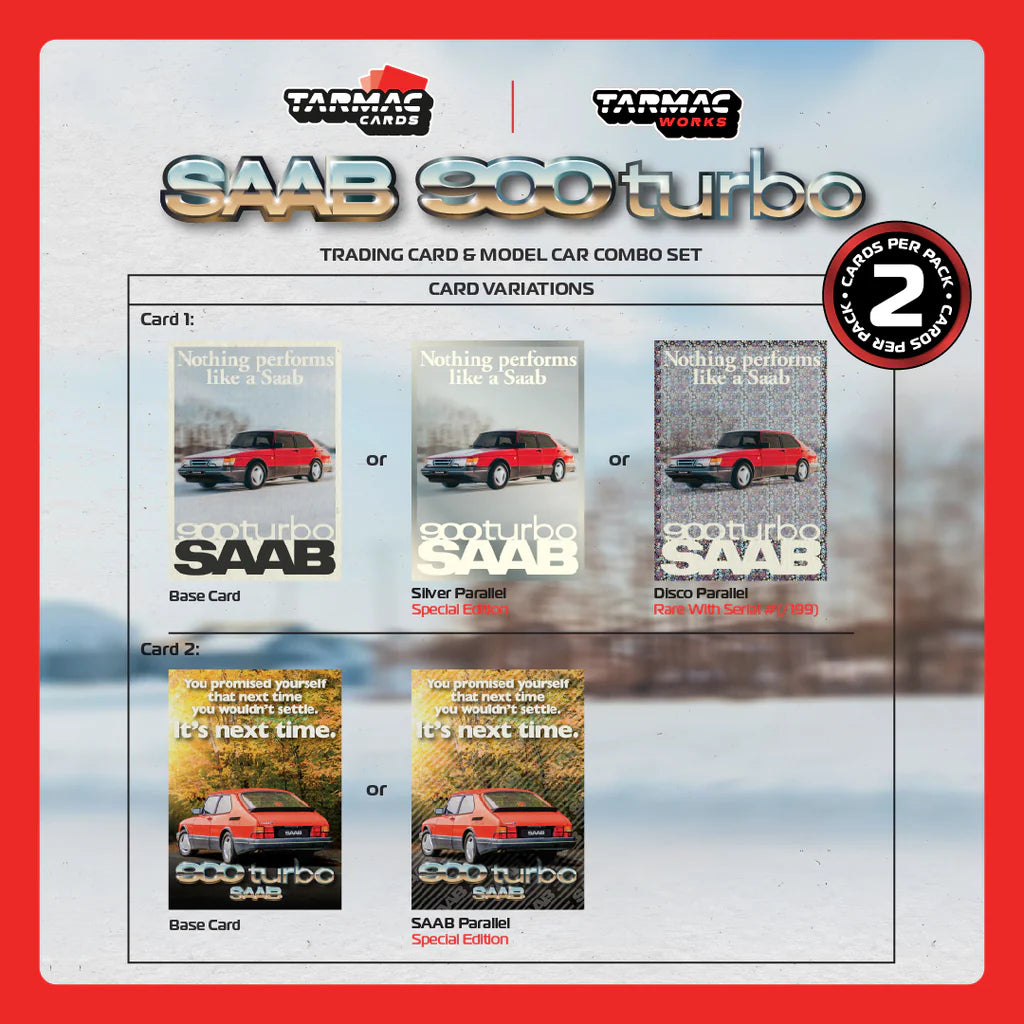 Tarmac Works 1/64 Saab 900 Turbo Red with Tarmac Cards - GLOBAL64