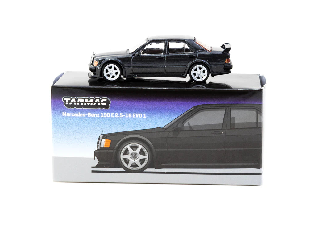 Tarmac Works 1/64 Mercedes-Benz 190 E 2.5-16 EVO 1 Blue-Black Metallic - GLOBAL64