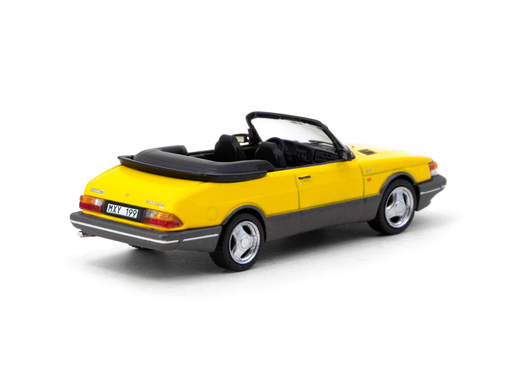 Tarmac Works 1/64 Saab 900 Turbo Convertible Yellow with Tarmac Cards Combo set - GLOBAL64