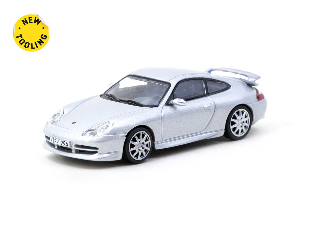 Tarmac Works X iXO Models 1/64 Porsche 911 GT3 (type 996) Silver - GLOBAL64