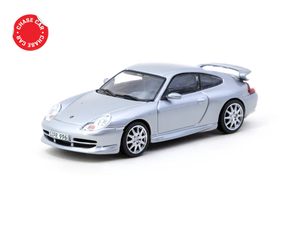 Tarmac Works X iXO Models 1/64 Porsche 911 GT3 (type 996) Silver - GLOBAL64