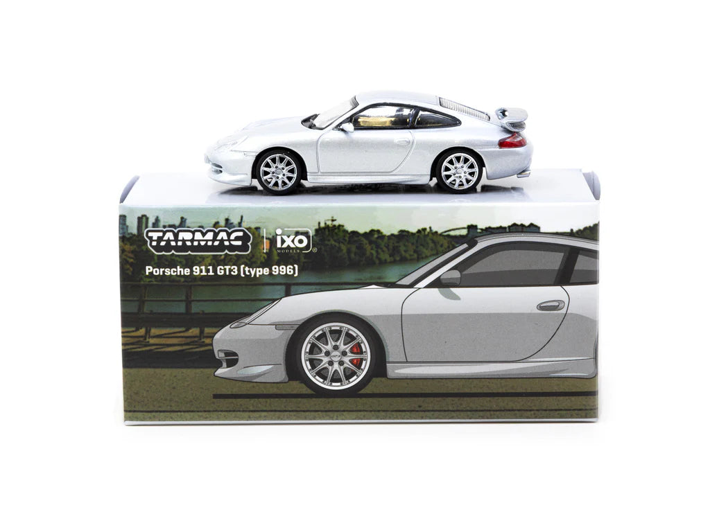 Tarmac Works X iXO Models 1/64 Porsche 911 GT3 (type 996) Silver - GLOBAL64