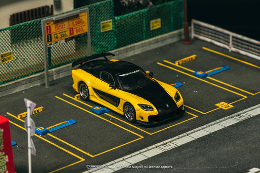 Tarmac Works 1/64 Mazda RX-7 VeilSide Fortune7 Yellow / Black - GLOBAL64