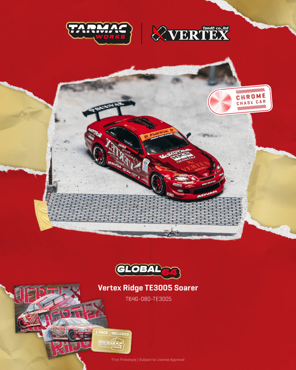 Tarmac Works 1/64 Toyota Vertex Ridge TE3005 Soarer with Tarmac Cards - GLOBAL64