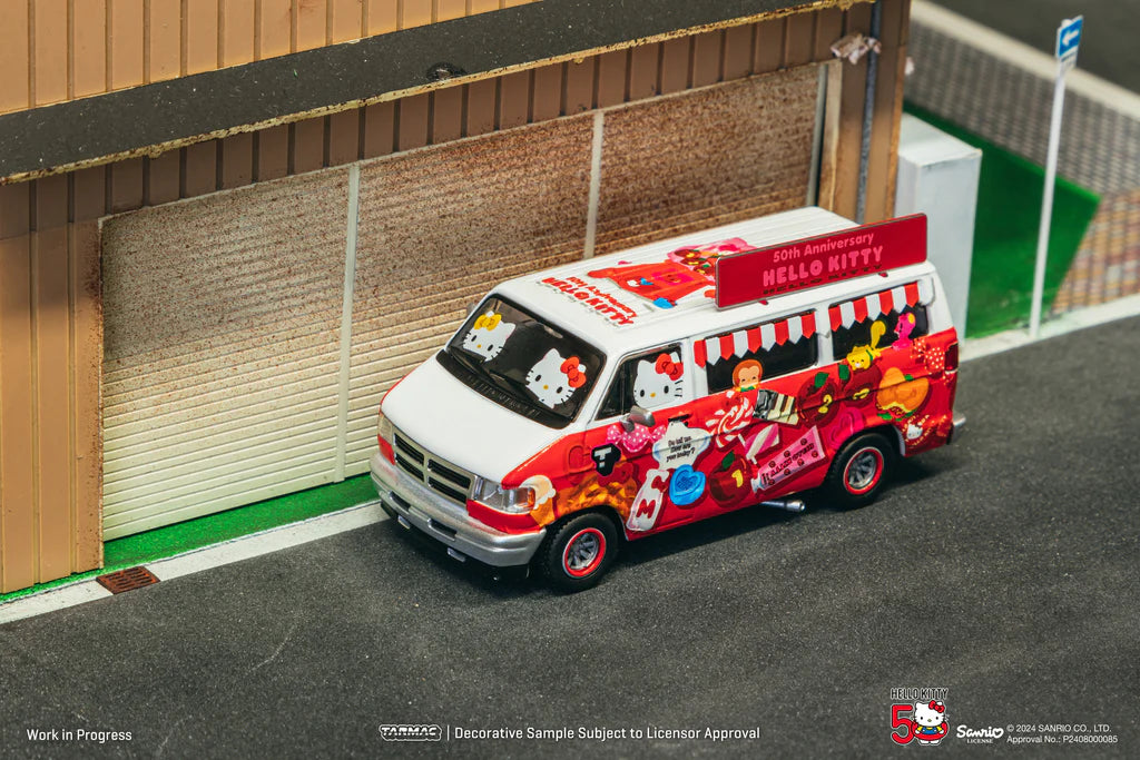 Tarmac Works 1/64 Dodge Van Hello Kitty Food Truck - GLOBAL64
