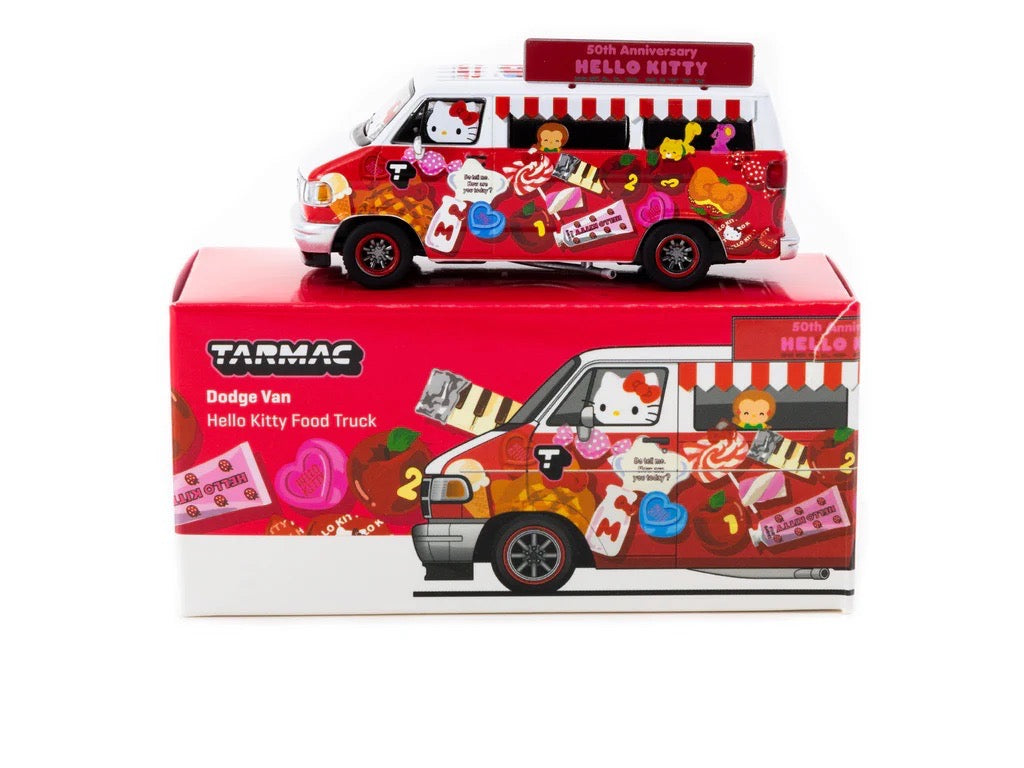 Tarmac Works 1/64 Dodge Van Hello Kitty Food Truck - GLOBAL64