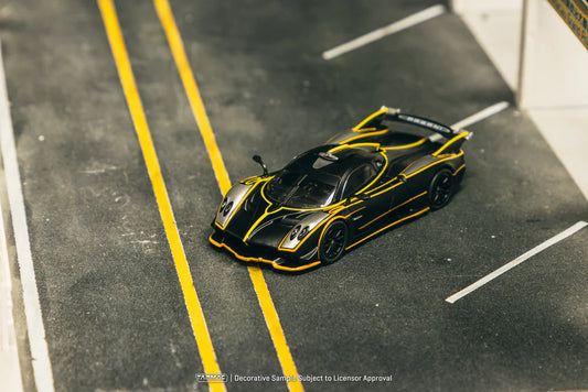 Tarmac Works 1/64 Pagani Huayra R Matt Black / Silver - GLOBAL64