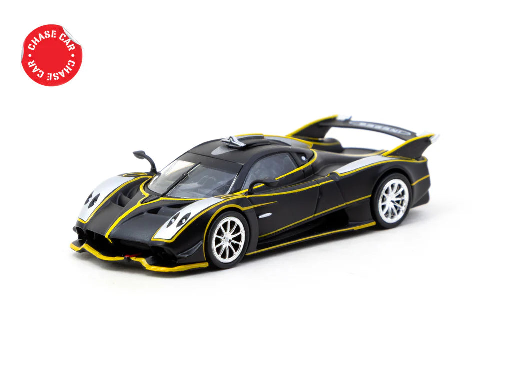Tarmac Works 1/64 Pagani Huayra R Matt Black / Silver - GLOBAL64