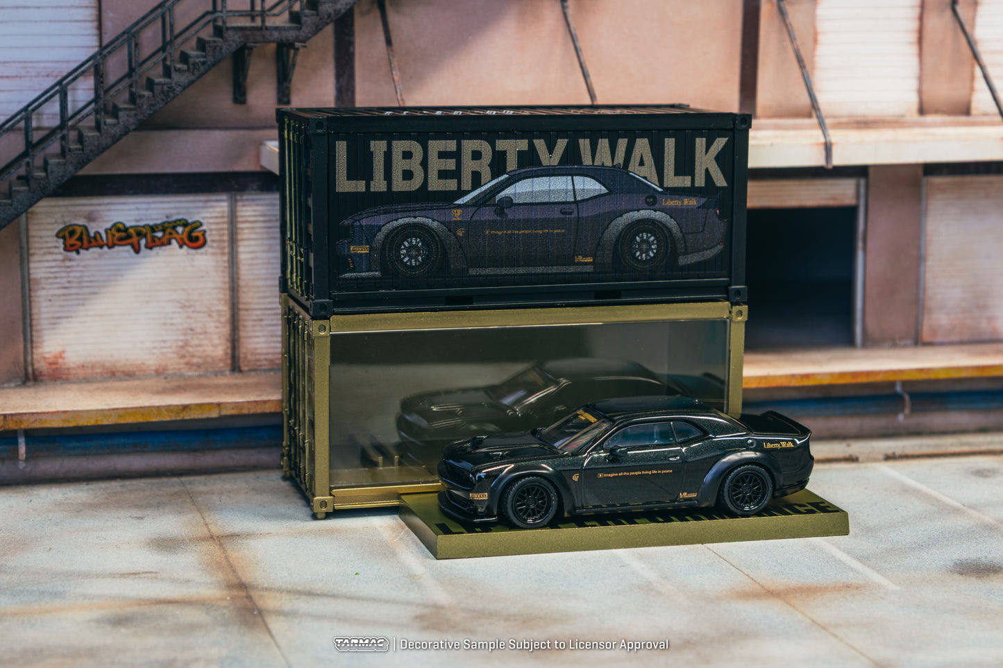 Tarmac Works 1/64 LB-WORKS Dodge Challenger SRT Hellcat Black Metallic - GLOBAL64 Limited to 3,552pcs