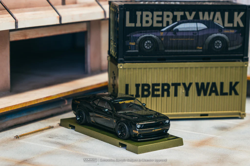 Tarmac Works 1/64 LB-WORKS Dodge Challenger SRT Hellcat Black Metallic - GLOBAL64 Limited to 3,552pcs