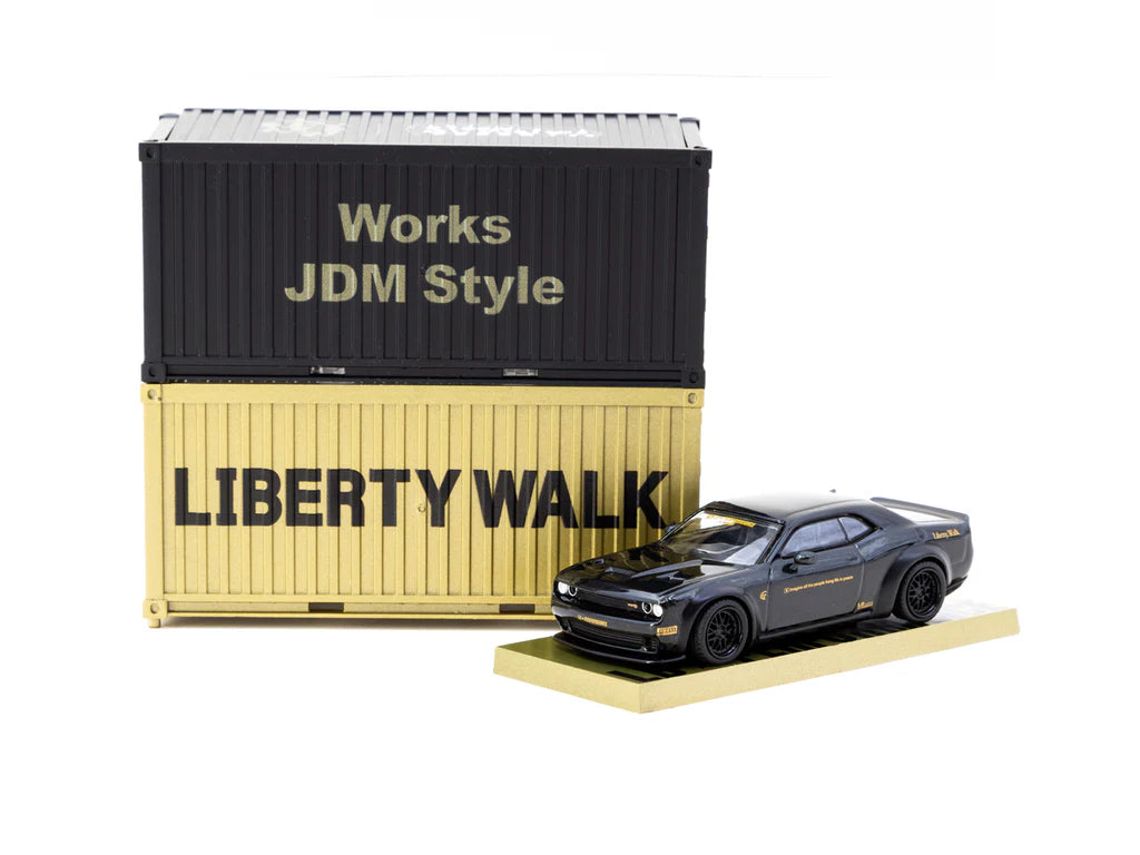 Tarmac Works 1/64 LB-WORKS Dodge Challenger SRT Hellcat Black Metallic - GLOBAL64 Limited to 3,552pcs