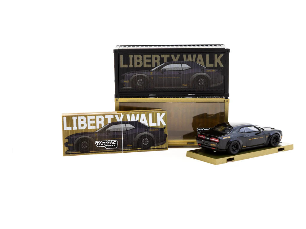 Tarmac Works 1/64 LB-WORKS Dodge Challenger SRT Hellcat Black Metallic - GLOBAL64 Limited to 3,552pcs