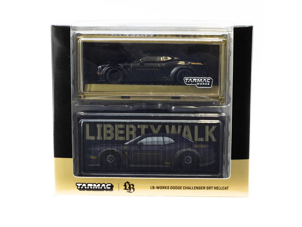 Tarmac Works 1/64 LB-WORKS Dodge Challenger SRT Hellcat Black Metallic - GLOBAL64 Limited to 3,552pcs
