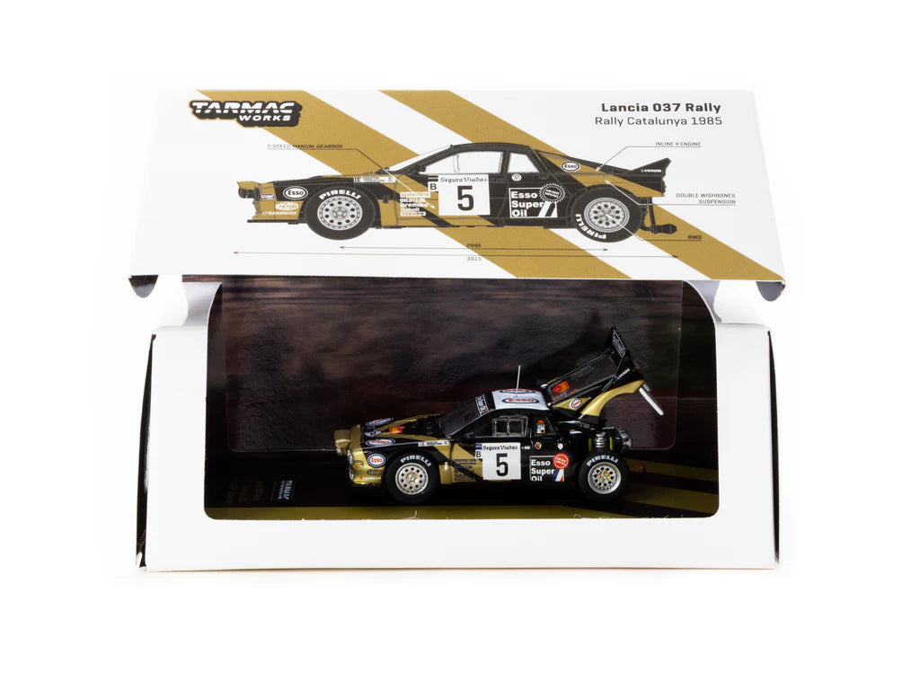 Tarmac Works 1/64 Lancia 037 Rally Rally Catalunya 1985 #5 - HOBBY64+
