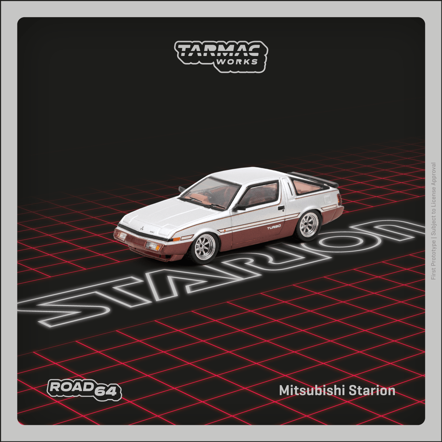 Tarmac Works 1/64 Mitsubishi Starion Silver / Dark Red - ROAD64